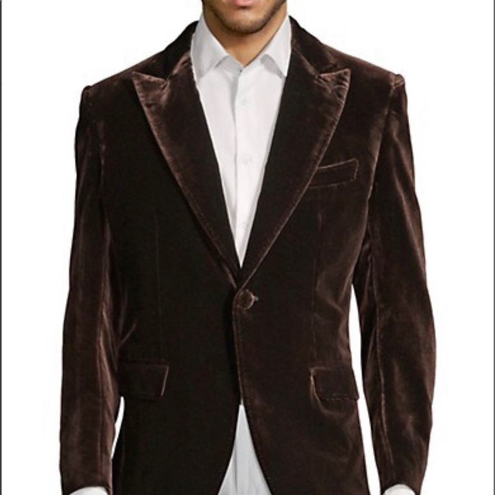 Brioni Velvet Blazer - Coffee